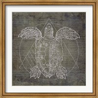 Framed Turtle Geometric Silver
