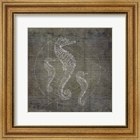 Framed Seahorse Geometric Silver