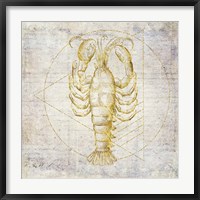 Framed Lobster Geometric Gold