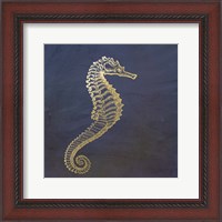 Framed Golden Seahorse