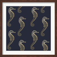 Framed Gold Seahorse Pattern