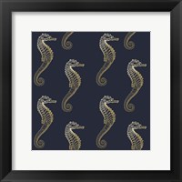 Framed Gold Seahorse Pattern