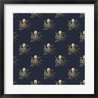 Framed Gold Octopus Pattern