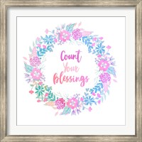 Framed Count Your Blessing-Pastel