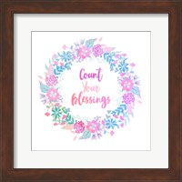 Framed Count Your Blessing-Pastel