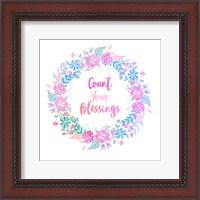 Framed Count Your Blessing-Pastel