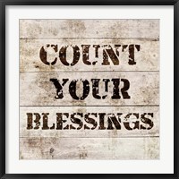 Framed Count Your Blessings In Wood