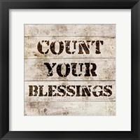 Framed Count Your Blessings In Wood