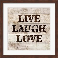 Framed Live Laugh Love In Wood