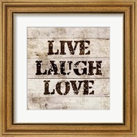 Framed Live Laugh Love In Wood