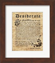 Framed Old English Desiderata