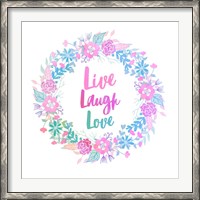 Framed Live, Laugh, Love-Pastel