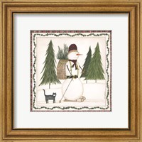 Framed Cross Country Snowman