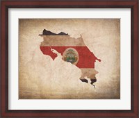 Framed Map with Flag Overlay Costa Rica