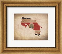 Framed Map with Flag Overlay Costa Rica