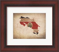 Framed Map with Flag Overlay Costa Rica