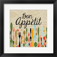 Framed Bon Appetit Cutlery Beige