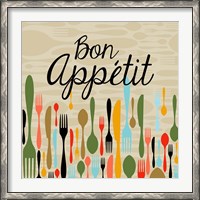 Framed Bon Appetit Cutlery Beige