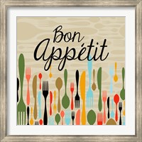 Framed Bon Appetit Cutlery Beige