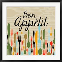 Framed Bon Appetit Cutlery Beige