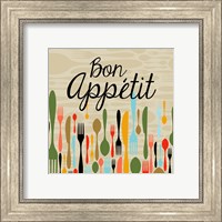 Framed Bon Appetit Cutlery Beige