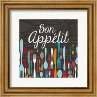 Framed Bon Appetit Cutlery Grey