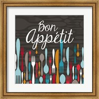 Framed Bon Appetit Cutlery Grey