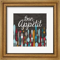 Framed Bon Appetit Cutlery Grey