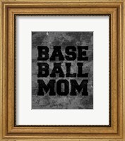 Framed Baseball Mom-Gray