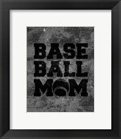 Framed Baseball Mom