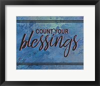 Framed Count Your Blessing-Blue