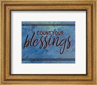 Framed Count Your Blessing-Blue