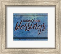 Framed Count Your Blessing-Blue