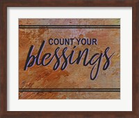 Framed Count Your Blessing-Brown