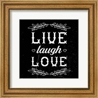 Framed Live Laugh Love-Black