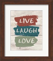 Framed live Laugh Love-Wood