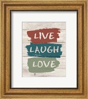 Framed live Laugh Love-Wood