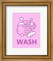 Framed 'Girl's Bathroom Task-Wash' border=