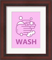 Framed 'Girl's Bathroom Task-Wash' border=