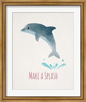Framed Make a Splash Dolphin White