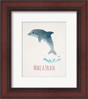 Framed Make a Splash Dolphin White