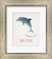 Framed Make a Splash Dolphin White