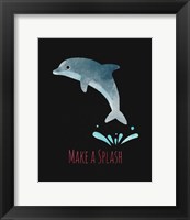 Framed Make a Splash Dolphin Black