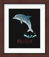 Framed Make a Splash Dolphin Black