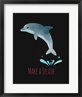 Framed Make a Splash Dolphin Black