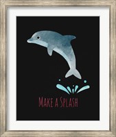 Framed Make a Splash Dolphin Black