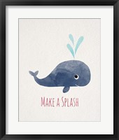 Framed Make a Splash Whale White