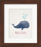 Framed Make a Splash Whale White