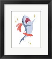 Wash Brush Floss Flush Shark Coral Part I Framed Print