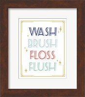 Framed Wash Brush Floss Flush Shark Coral Part II